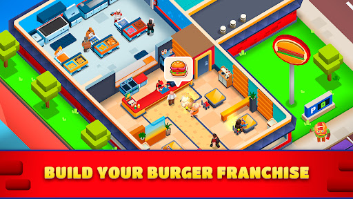 Idle Burger Empire Tycoon—Game - Tangkapan Layar 1